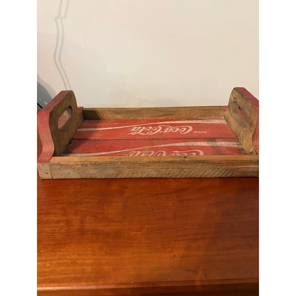 1971 Coca-Cola Wooden Serving Tray Rustic Reclaimed Coke Crate